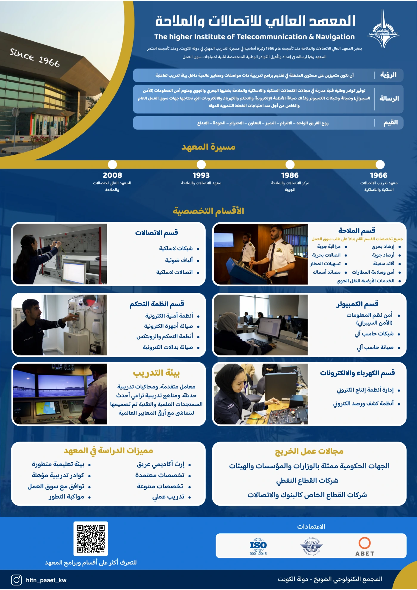 البروشور التعريفي للمعهد العالي للاتصالات والملاحة
