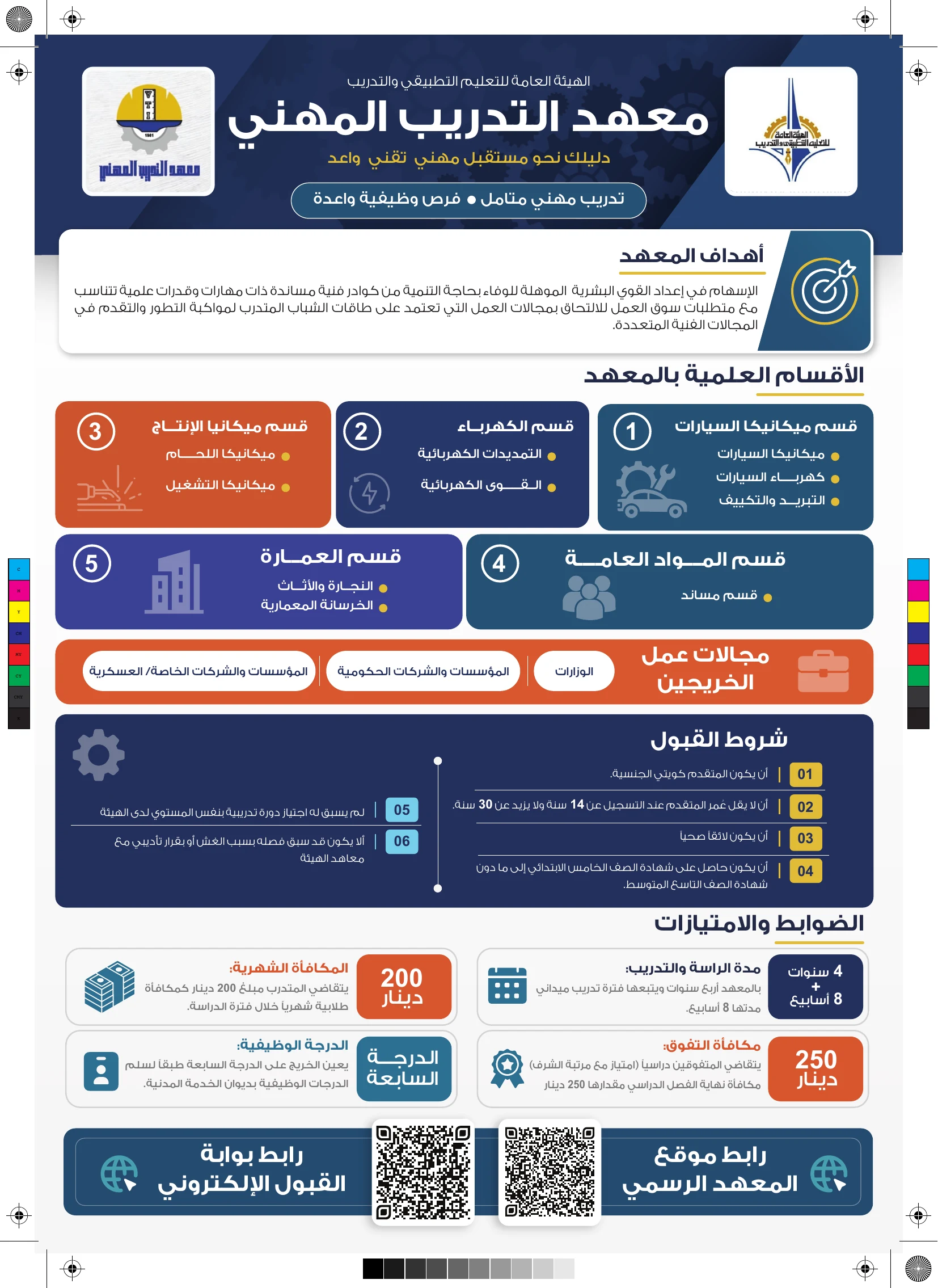 البروشور التعريفي لمعهد التدريب المهني